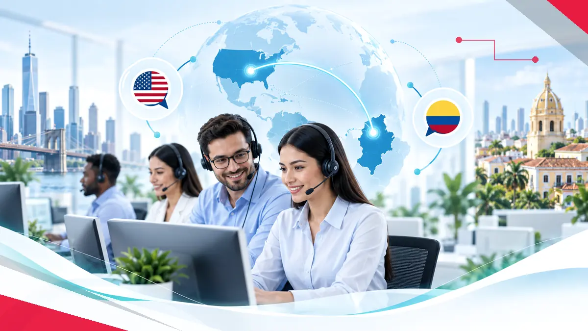 Operación bilingüe nearshore conectando Colombia con clientes de Estados Unidos