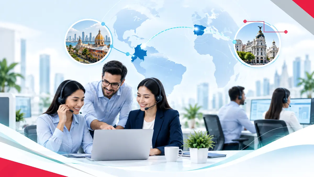 Operación BPO nearshore conectando Colombia y España