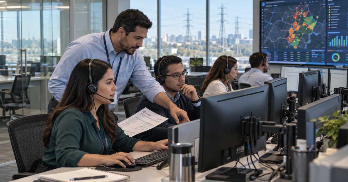 Operación BPO para utilities con atención al cliente, cartera, PQR y automatización