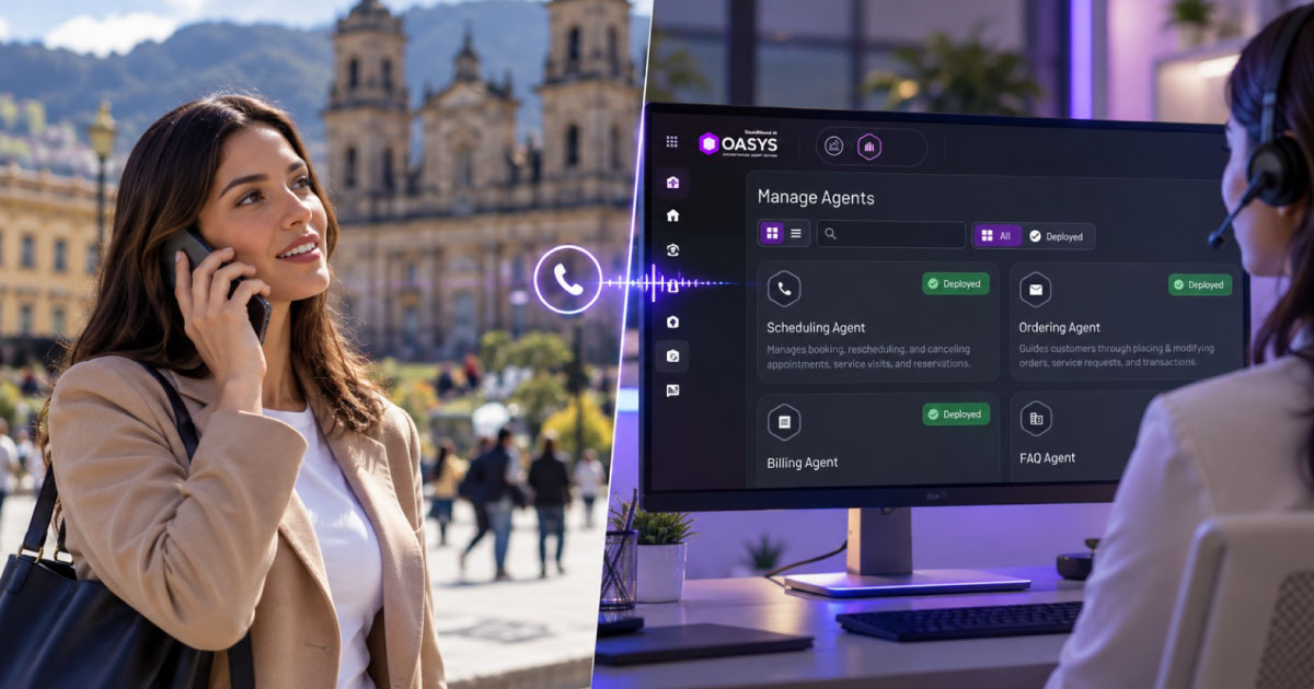 IA conversacional conectada con la plataforma OASYS para automatizar procesos empresariales en Colombia.