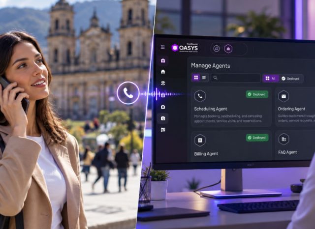 IA conversacional conectada con la plataforma OASYS para automatizar procesos empresariales en Colombia.